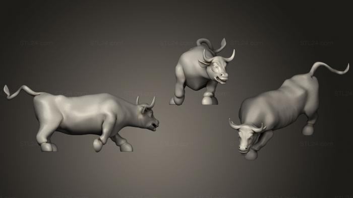 Статуэтки животных (Атакующий Бык, STKJ_1681) 3D модель для ЧПУ станка